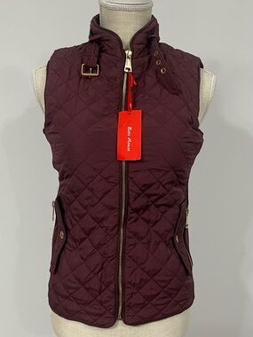 Beta House - Women's Diamond Quilted Zip Vest Pockets - Size S - NWT